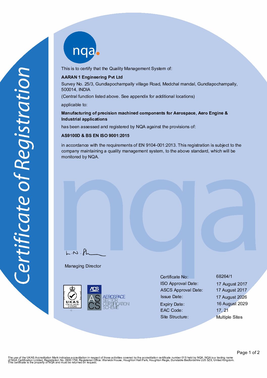 Quality Management of System Certification